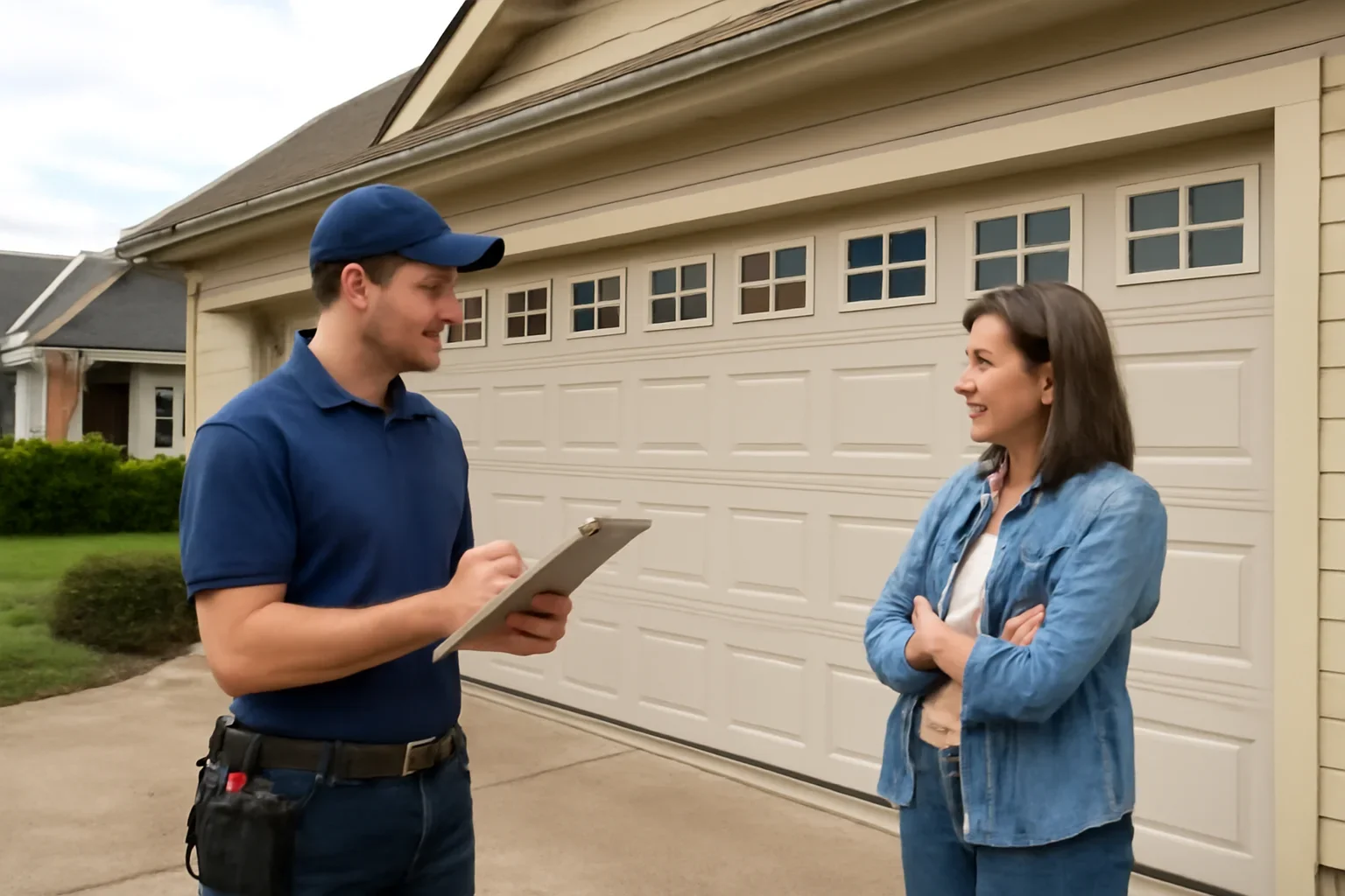 Garage door repair at a residential property in Willoughby Langley