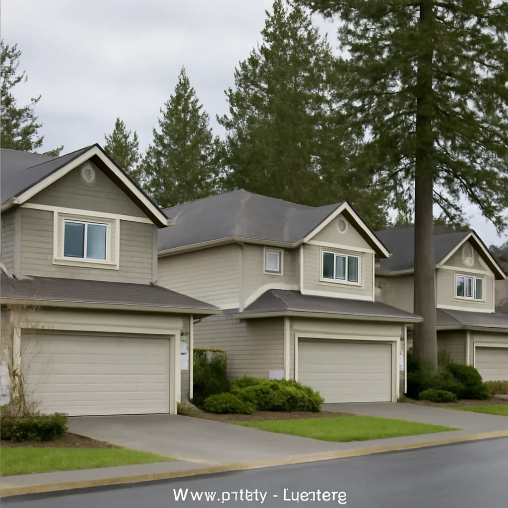 Garage doors on townhomes and detached homes in Willoughby, Langley