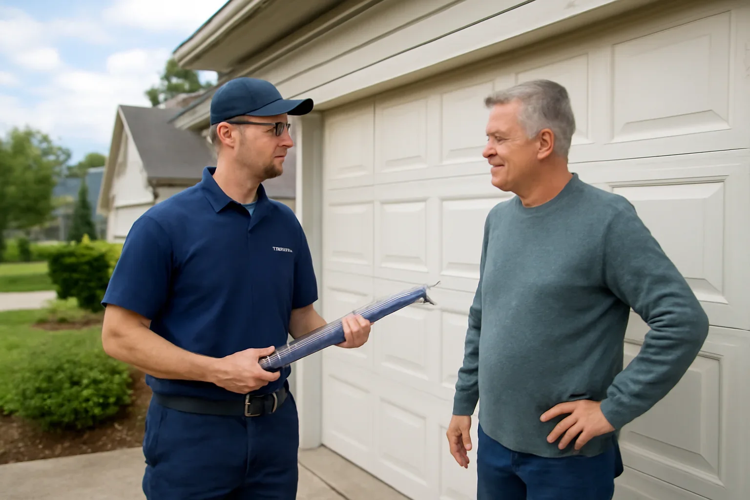 Garage door spring repair at a residential property in Willoughby, Langley