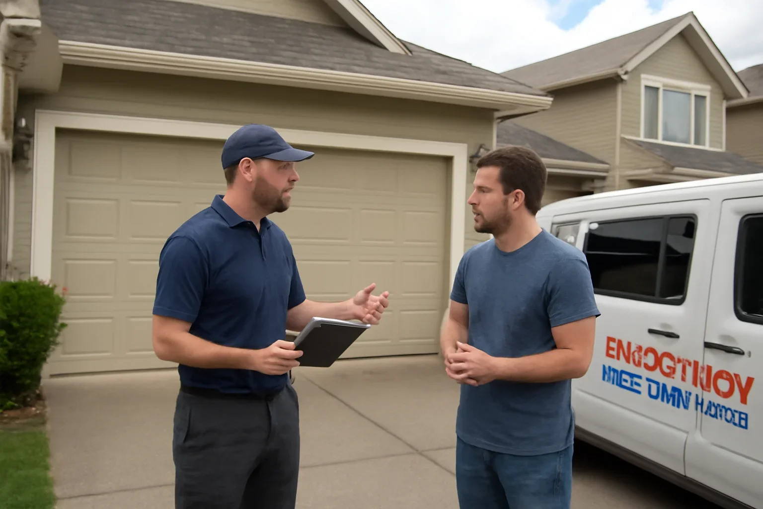 Emergency garage door repair at a residential property in Willowbrook, Langley