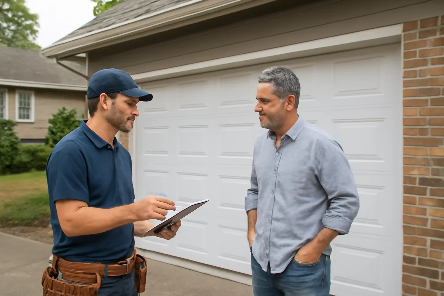 Garage door installation for a residential property in Willowbrook, Langley