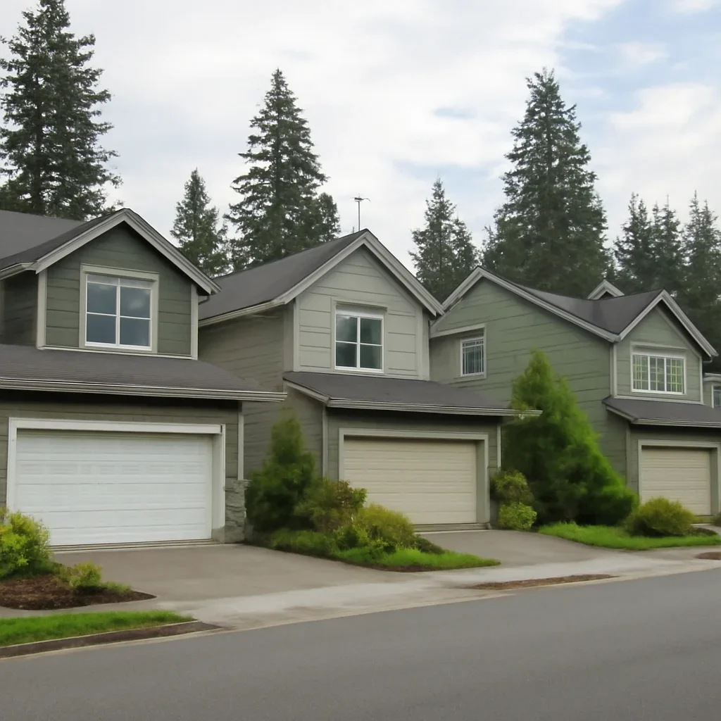 Residential garage doors on homes near Willowbrook in Langley