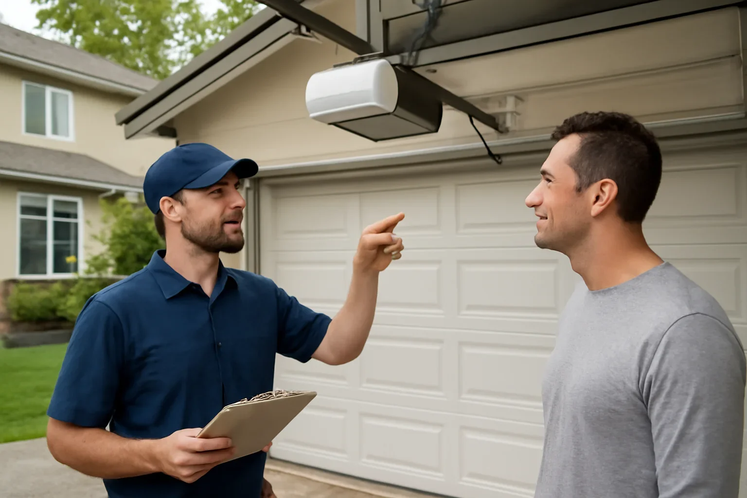 Garage door opener installation for a Willowbrook property in Langley