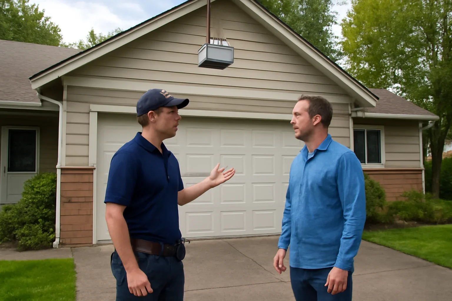 Garage door opener repair at a residential property in Willowbrook, Langley