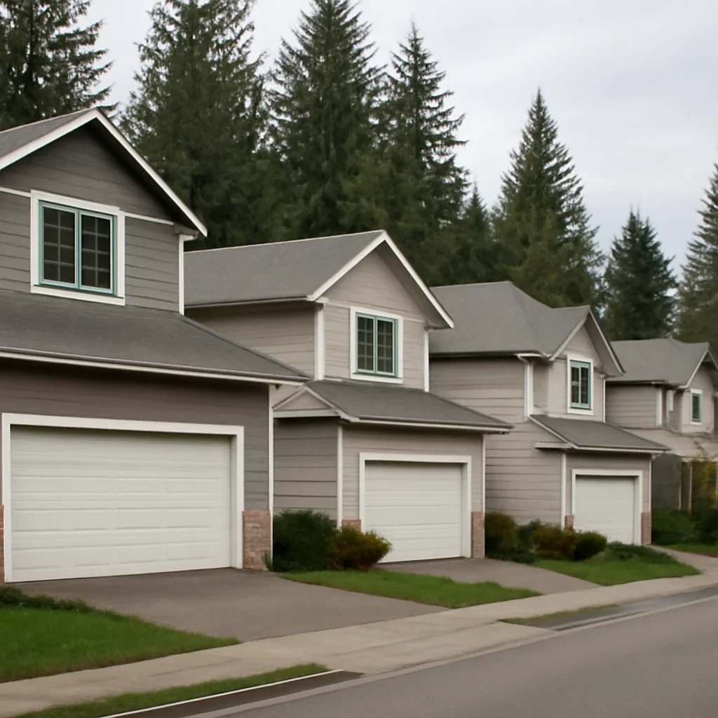 Residential garage doors on homes and townhomes in Willowbrook, Langley