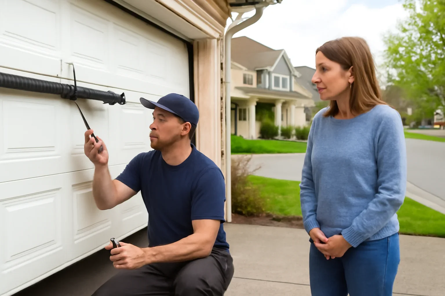 Garage door spring repair at a residential property in Willowbrook Langley