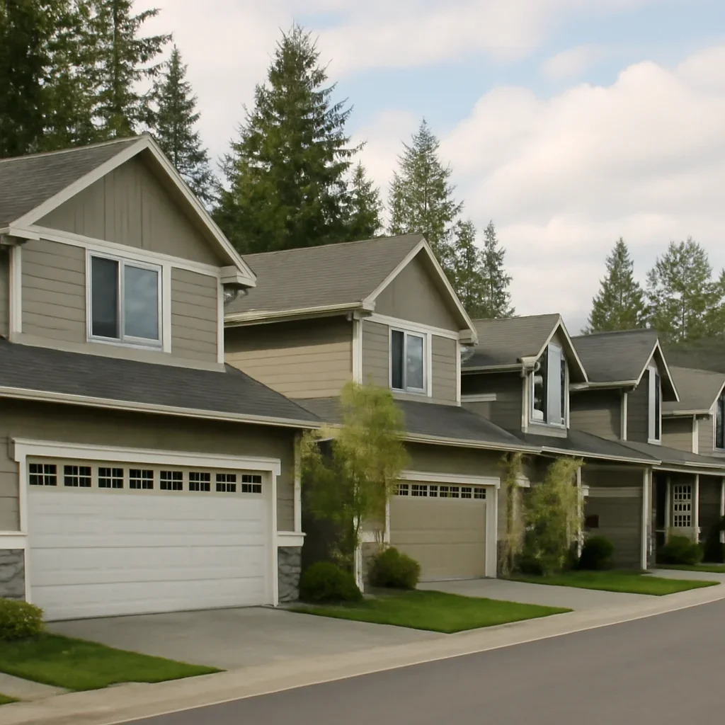 Residential garage doors on homes and townhomes in Willowbrook Langley