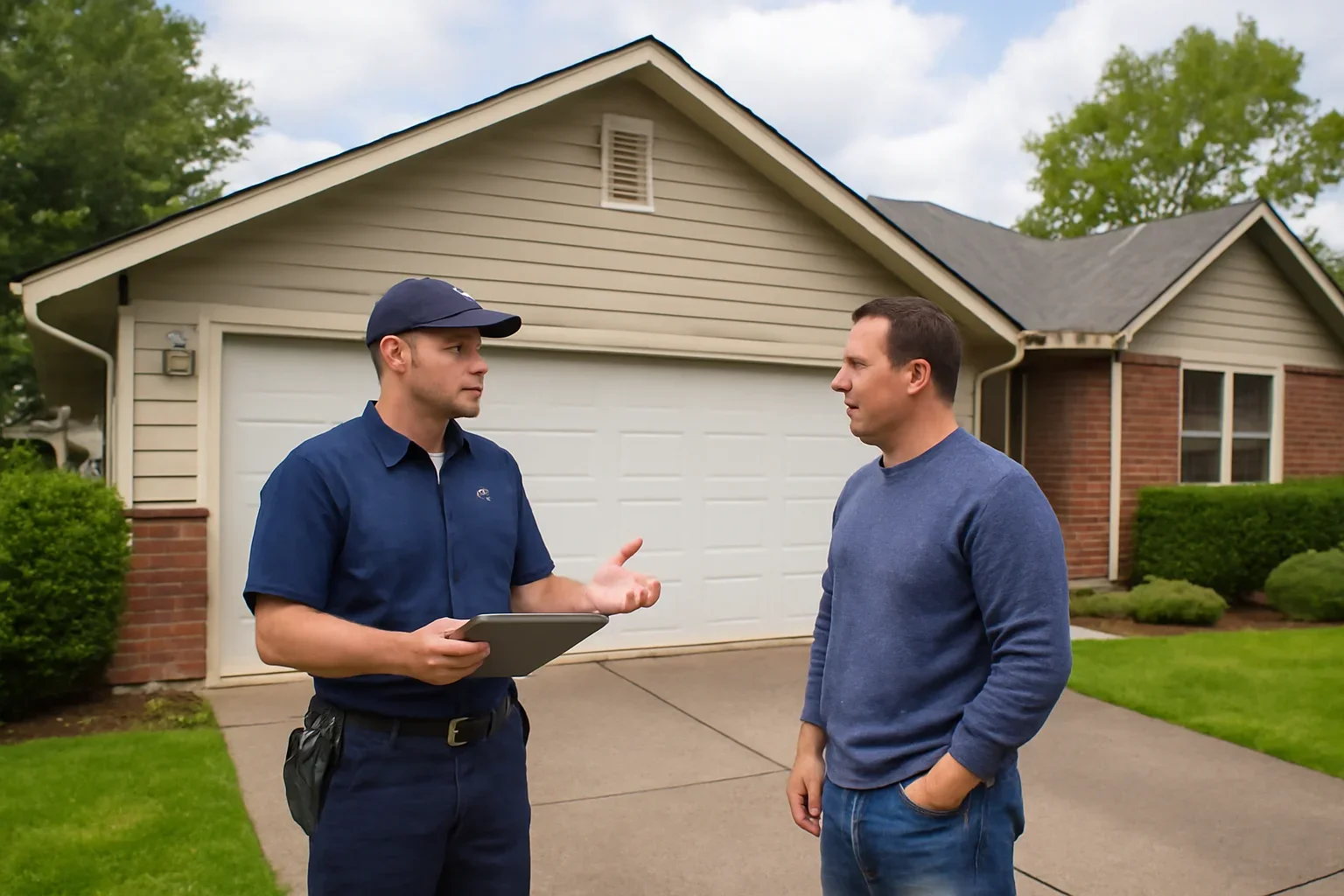 Same-day garage door repair for a Willowbrook property in Langley