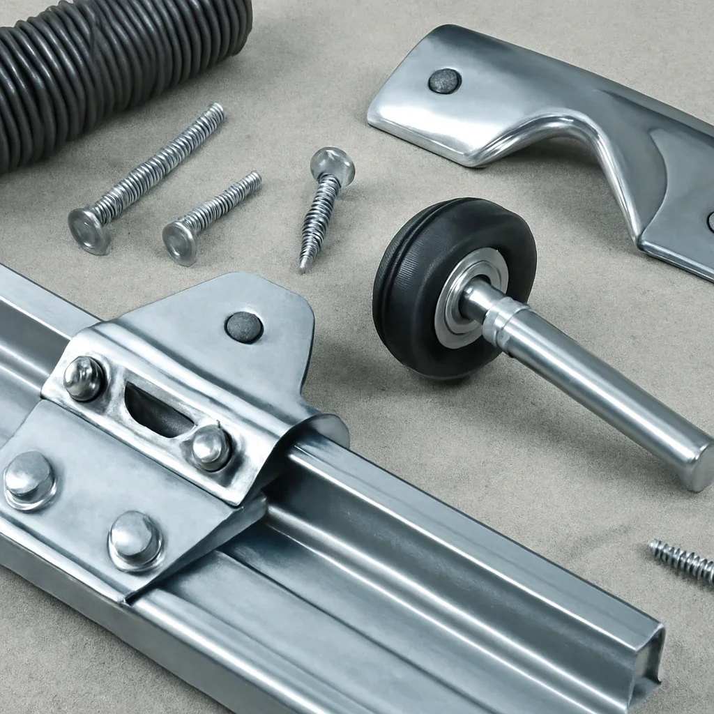 Garage door tracks, springs and installation hardware affecting project cost