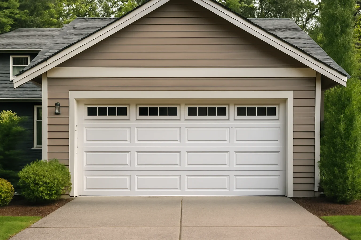 Homeowner reviewing garage door replacement costs for a Langley property