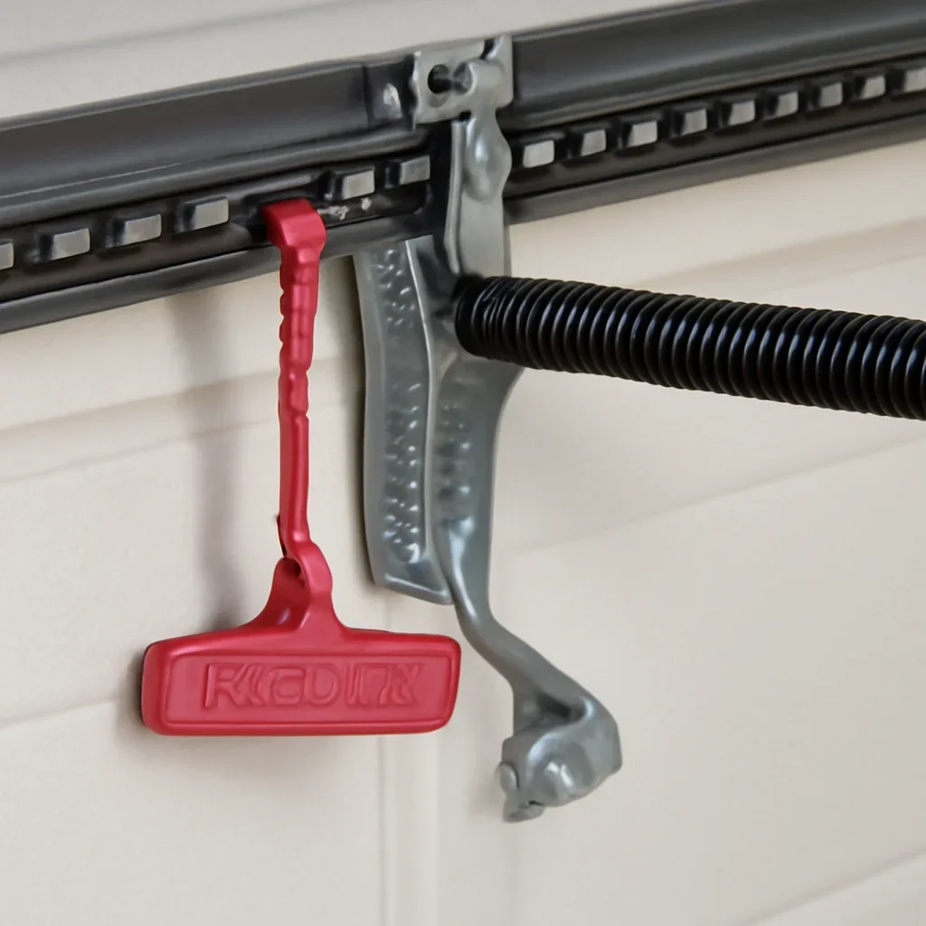 Close view of garage door opener controls used for model-specific resetting